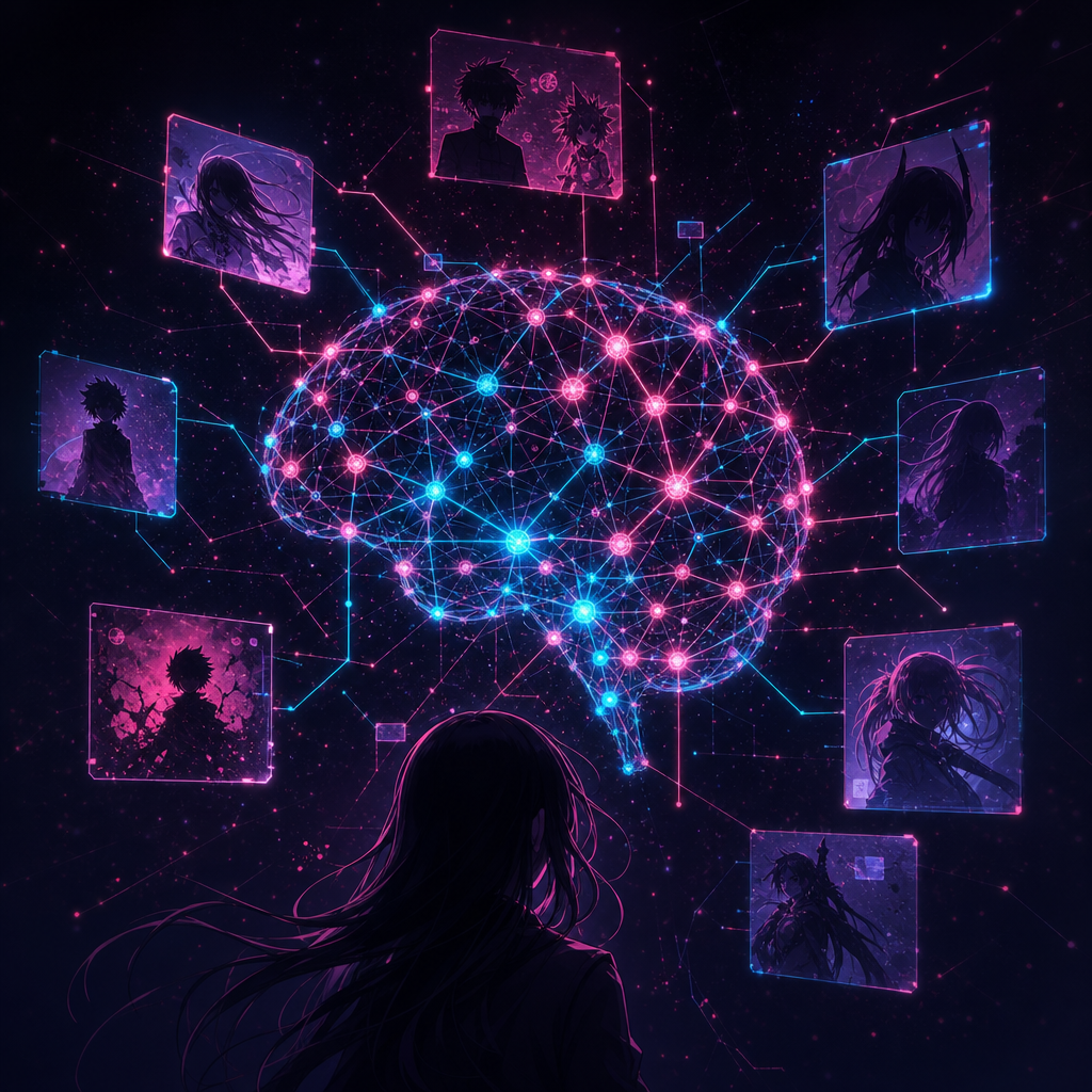 AniPick AI — anime recommendation engine illustration